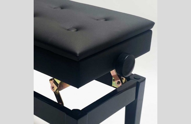 Steinhoven DX16PE "Staccato" Polished Ebony Adjustable Height Piano Stool With Storage - Image 6